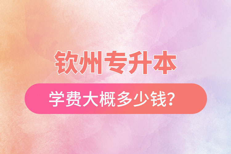 欽州專升本學(xué)費(fèi)大概多少錢？