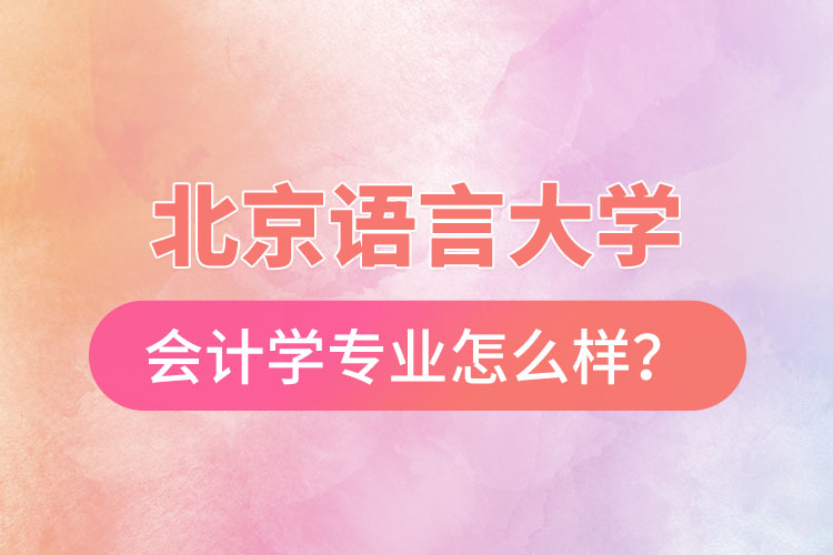 北京語言大學(xué)會(huì)計(jì)學(xué)專業(yè)怎么樣？