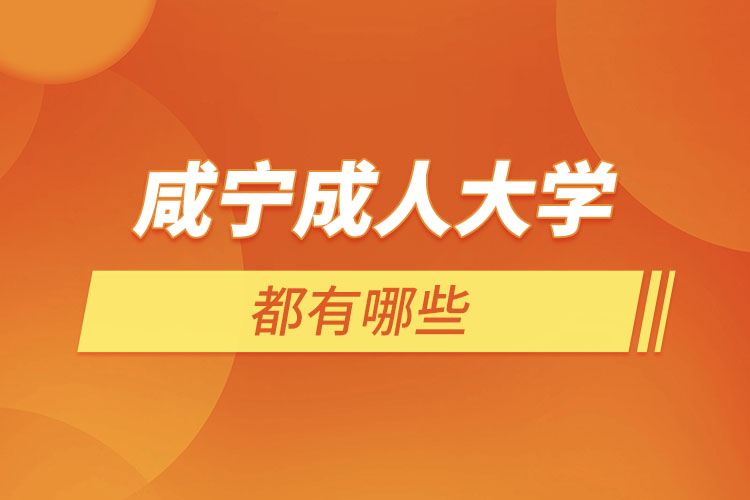 咸寧成人大學都有哪些？