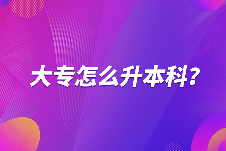 大專怎么升本科？