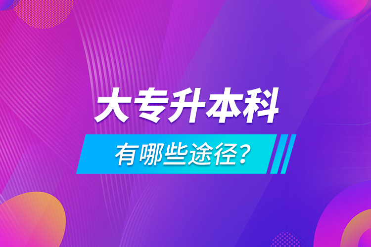 大專(zhuān)升本科有哪些途徑?