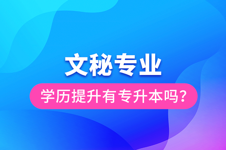 文秘專業(yè)學歷提升有專升本嗎？