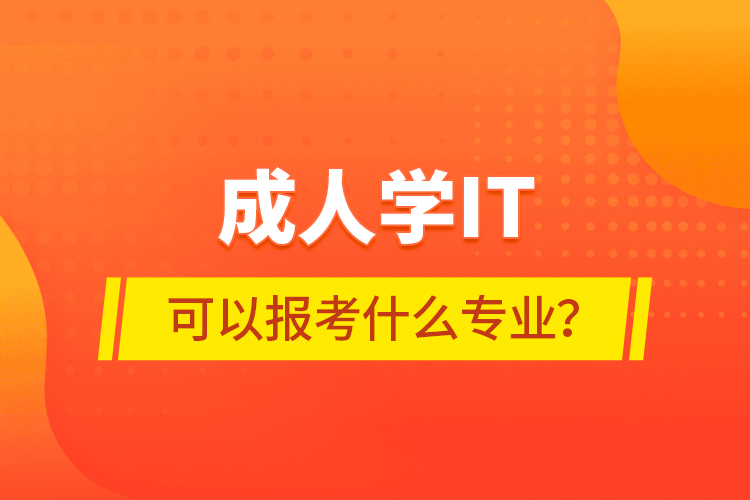 成人學(xué)IT可以報(bào)考什么專業(yè)？