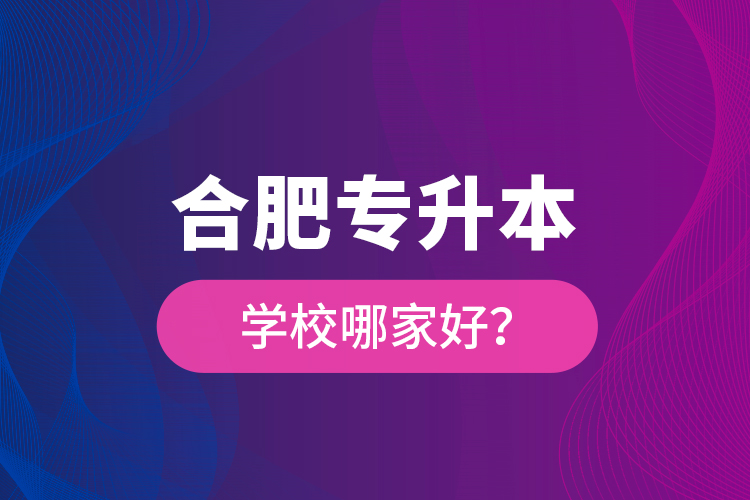 合肥專升本學(xué)校哪家好？