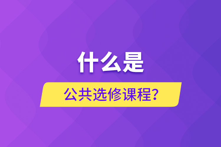 什么是公共選修課程？