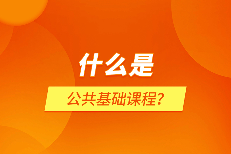 什么是公共基礎(chǔ)課程？