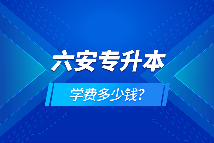 六安專升本學(xué)費多少錢？