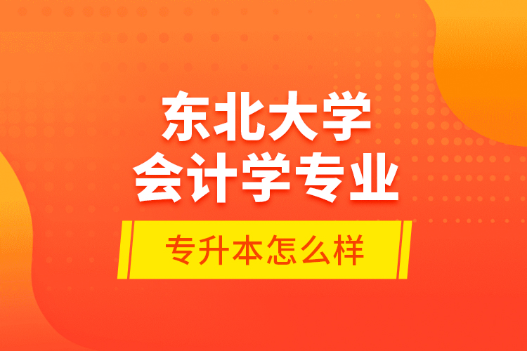 東北大學(xué)會(huì)計(jì)學(xué)專業(yè)專升本怎么樣？