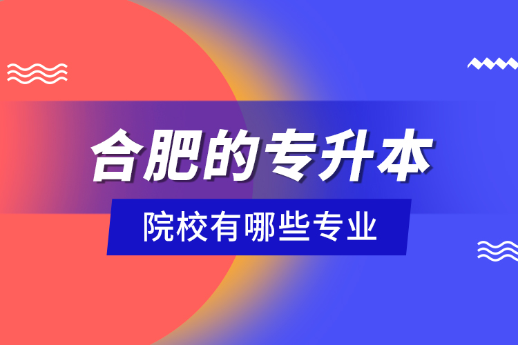 合肥的專升本院校有哪些專業(yè)？